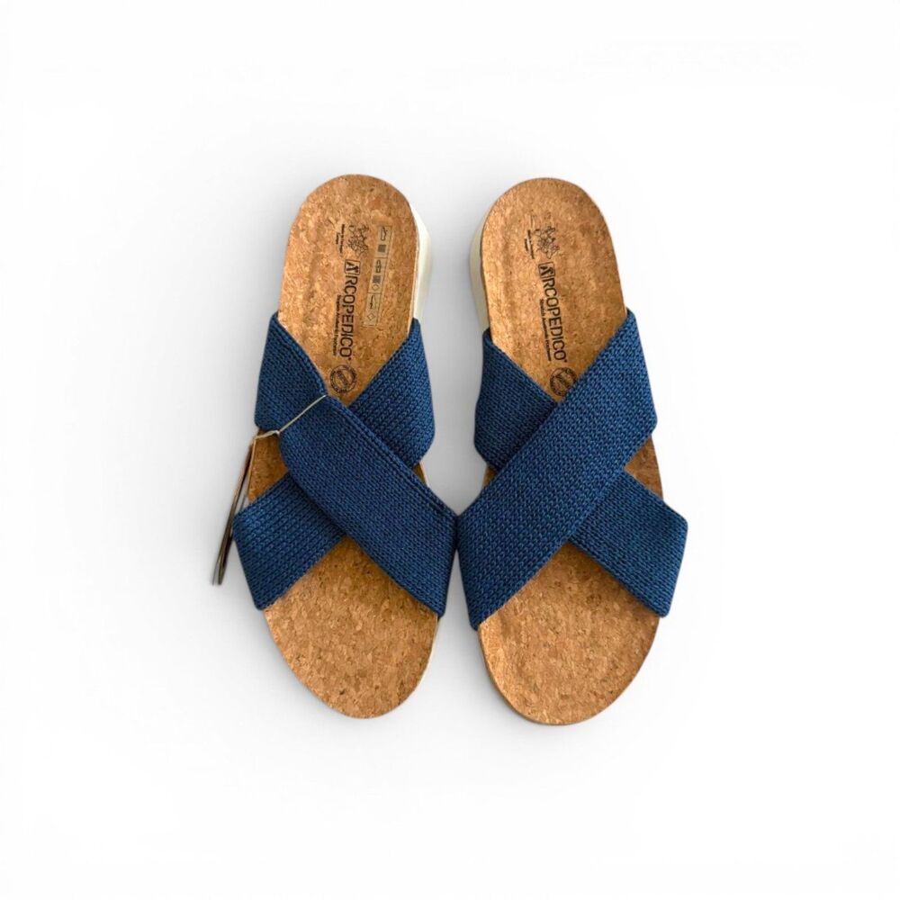A'RCOPEDICO Pantanal Blue Slip-On Sandals, Knit Blue. NEW! Size 40, US 9-9.5